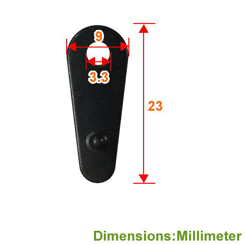 Tongue - Medium 23x9mm - Black - Black YY008BL