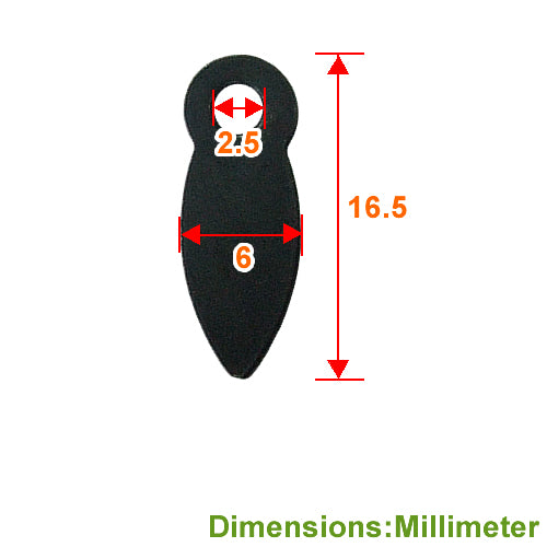 Tongue - thin iron small 16.5x6mm - black YY009BL