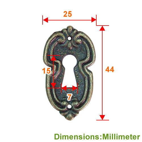 Keyhole decorative piece classical chrysanthemum-bronze YY250BK