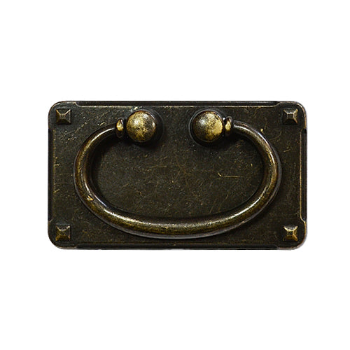 Square small zinc cast handle with 38 mm hole spacing - Bronze HD054BK