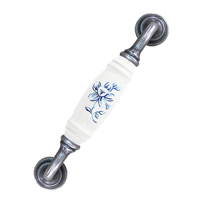 G-type excellent blue and white hole spacing 128mm ceramic handle - antique silver base HG603SKWH