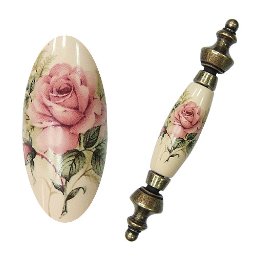 H-shaped country rose rice bottom hole distance 76mm ceramic handle-bronze base HH820BKMI