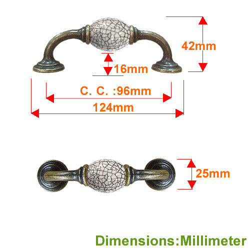 K-shaped black line ice crack hole spacing 96mm ceramic handle - bronze base HK341BKBL