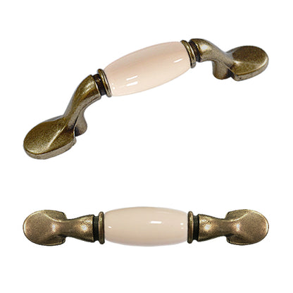 M-shaped beige hole spacing 76mm ceramic handle - bronze base HM201BKMI