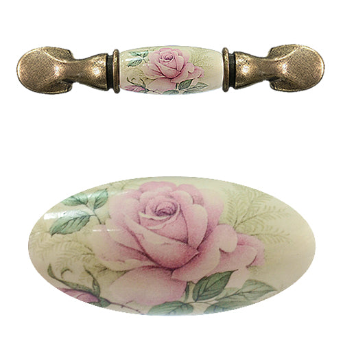 M type elegant rose rice bottom hole spacing 76mm ceramic handle - bronze base HM821BKMI_C