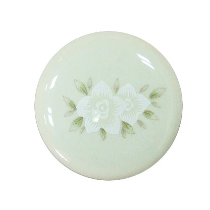 Elegant white flower without ring 210 lake green Ø 37mm ceramic handle HP210CL