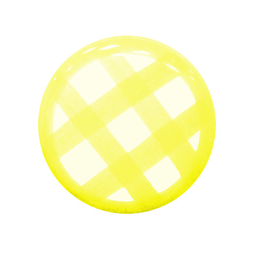 Hand painted yellow grid 218 white Ø 37mm ceramic handle HP218YL