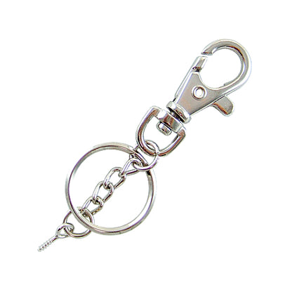 D004 Key chain ring + four-eye chain + double circle + sheep eye - Nickel color KD004NI