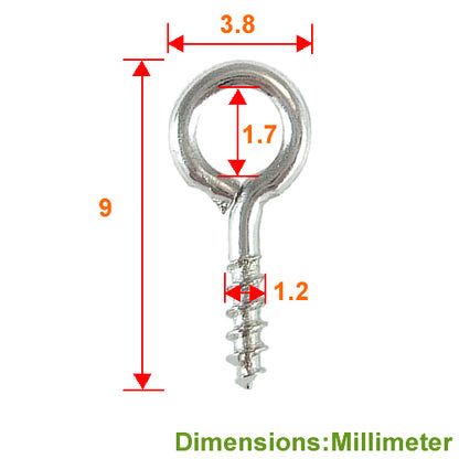 D004 Key chain ring + four-eye chain + double circle + sheep eye - Nickel color KD004NI