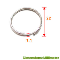 Alternative view of DB210 22mm 雙圈【圓鋼】2圈 圓鋼雙圈 - 鎳色 DB210NI