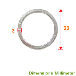 Alternative view of DB033 33mm 雙圈【平型鋼圈】2圈 平型雙圈 - 鎳色 DB033NI