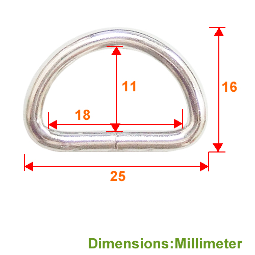 DD2011 D型圈 內徑 20 x 11 mm - 鎳色 DD2011NI 2 DD2011 D型圈 內徑 20 x 11 mm - 鎳色 DD2011NI:圖片 2