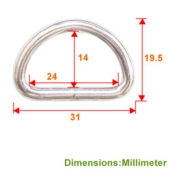 Alternative view of DD2614 D型圈 內徑 26 x 14 mm - 鎳色 DD2614NI