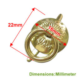 Alternative view of 紙盒把手 - 花輪單環- 青銅金色- 16*22 mm  HC160YG