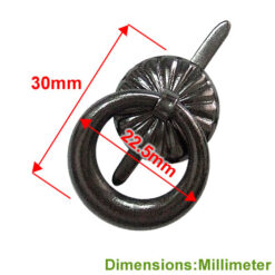 Alternative view of 紙盒把手 - 禪式單環 - 黑鎳色- 22.5*30 mm  HC225BL