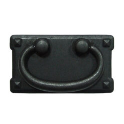 四方型 大 鋅鑄把手 孔距 76 mm - 黑咖啡古色 HD057BL