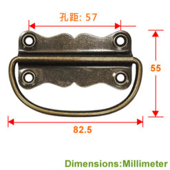 Alternative view of 中型箱把手 孔距 57 mm - 青古銅色 HD082BK