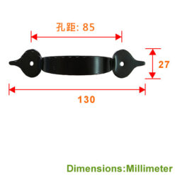 Alternative view of 亮面水波紋鐵把手 孔距 85 mm (可微調) - 黑色 HD101BL