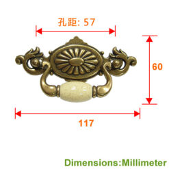 Alternative view of 鷹把手 陶瓷菊 孔距 57 mm - 亮青古銅色 HD117BK