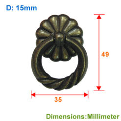 Alternative view of 花片 吊垂拉手 - 青古銅色 HD352BK