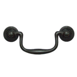 小古典雙孔把手 孔距 76 mm - 黑咖啡古色 HD376BL