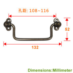 Alternative view of 如意前鎖 把手 孔距  108~116mm - 青古銅色 HD510BK