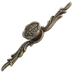 向日葵 大 + 小葵 長飾片把手 - 青古銅色 HD906BK