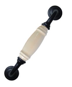 G型 米色 孔距 128mm 陶瓷把手- 烤黑色座  HG201BLMI