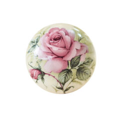 陶瓷把手 櫥櫃把手 抽屜把手 家具把手 鄉村風玫瑰 301 米色 Ø 30mm 陶瓷把手  HP301MI