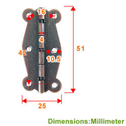 Alternative view of 箱盒活頁 大蝴蝶 90度 鉸鍊- 紅古銅色 JB001BR