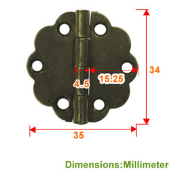 Alternative view of 箱盒活頁 梅花型 鉸鍊- 青古銅色 JB005BK