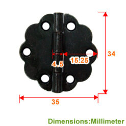 Alternative view of 箱盒活頁 梅花型 鉸鍊- 黑色 JB005BL