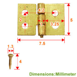 Alternative view of D型鉸鏈 7.5x5mm 袖珍鉸鏈- 青銅(金)色 JD006YG