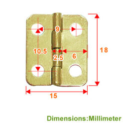 Alternative view of 箱盒活頁 D型鉸鏈 15x18mm- 青銅(金)色  JD007YG