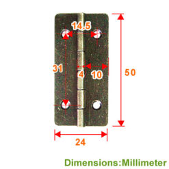 Alternative view of 箱盒活頁 D型 長鉸鏈 24x50mm- 青古銅色  JD009BK