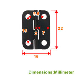 Alternative view of 箱盒活頁 D型鉸鏈 16x22mm- 黑色  JD012BL