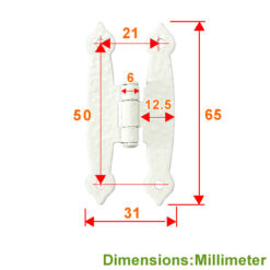 Alternative view of 櫥櫃活頁 小鄉村 壓花鉸鍊- 維多利亞白色  JH002WH