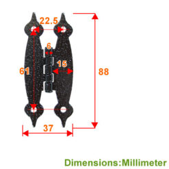 Alternative view of 櫥櫃活頁 大鄉村 壓花鉸鍊- 黑色  JH003BL