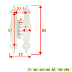 Alternative view of 櫥櫃活頁 大鄉村 壓花鉸鍊- 維多利亞白色  JH003WH