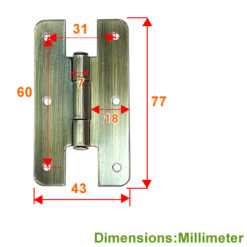 Alternative view of 櫥櫃活頁 H型 圓角鉸鍊- 拋光青古銅色 JH008BK