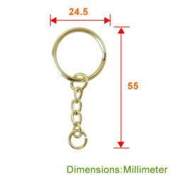 Alternative view of KA001 25mm鑰匙圈四目短鏈 DIY手作吊飾材料 手工藝吊飾 - 青銅金色 KA001YG