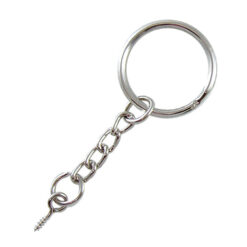 KA002 25mm鑰匙圈四目短鏈+羊眼 - 鎳色 KA002NI