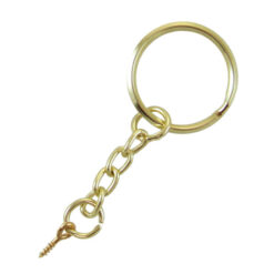 KA002 25mm鑰匙圈四目短鏈+羊眼 - 青銅金色 KA002YG