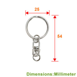 Alternative view of KA018 25mm雙圈鑰匙圈+雙轉 - 鎳色 KA018NI