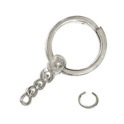 B310 平型雙圈+穿圓套管鍊 - 鎳色 KB310NI