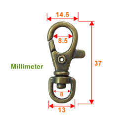 KD001BK-鋅合金旋轉狗扣-鑰匙扣環配件