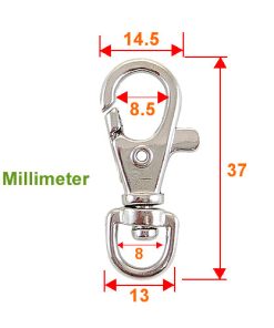 KD001NI-鋅合金旋轉狗扣-鑰匙扣環配件