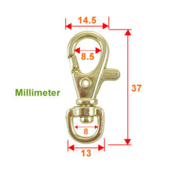 KD001YG-鋅合金旋轉狗扣-鑰匙扣環配件