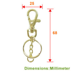 Alternative view of KD004  鑰匙扣環+四目鏈+雙圈+羊眼 - 青銅金色 KD004YG