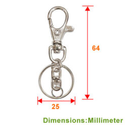 Alternative view of KD008 鑰匙扣環+雙圈+雙轉 - 鎳色 KD008NI
